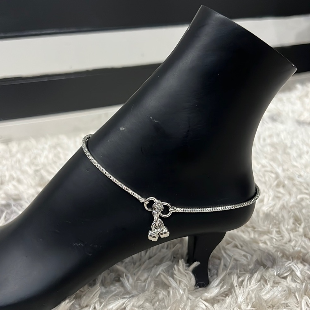 Silver ankle bracelet